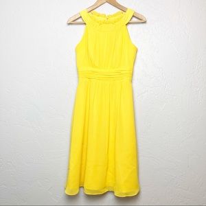 Alfred Angelo yellow bridesmaids dress tea length